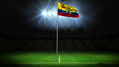 Ecuador-national-flag-waving-on-flagpole