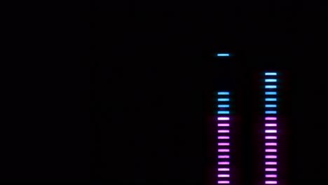 primer plano de la medición del nivel de audio
