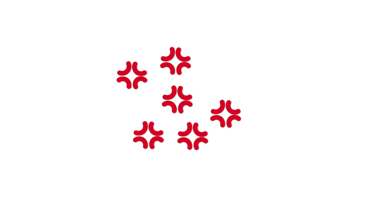 Red Anger Frustration Symbols Appearing on White Background