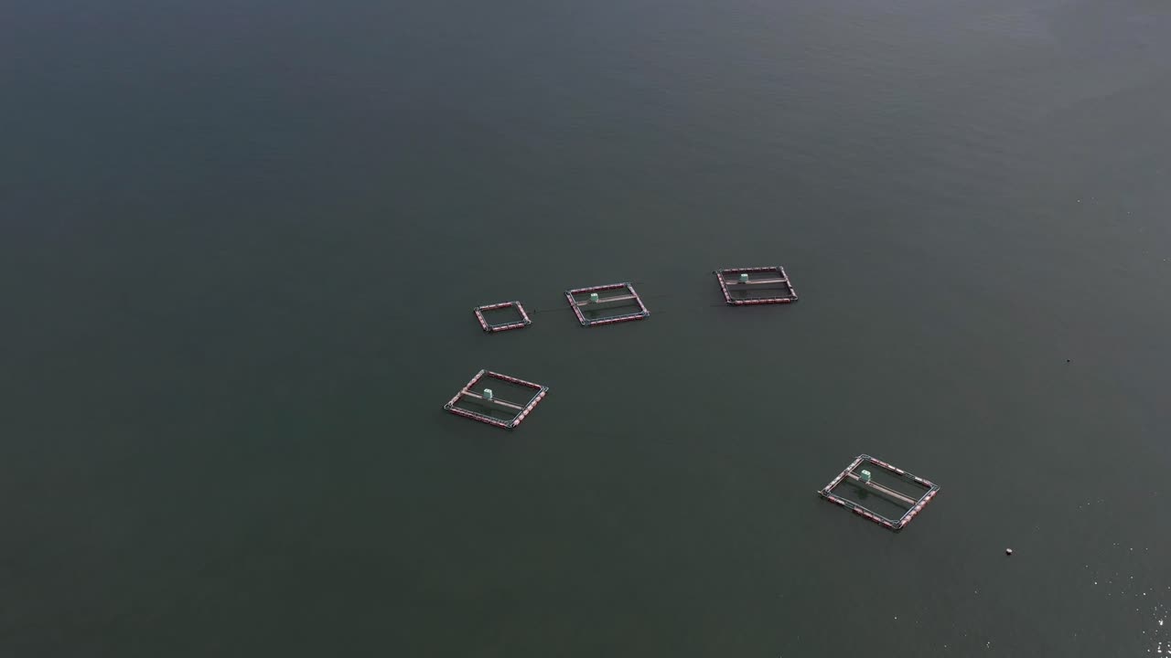 Dolphin Sea Cages and Seaside Dolphinarium in Japan, Aerial View