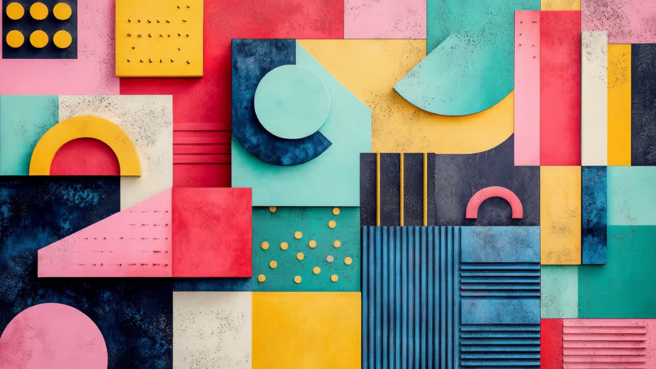 Abstract Geometric Shapes Collage