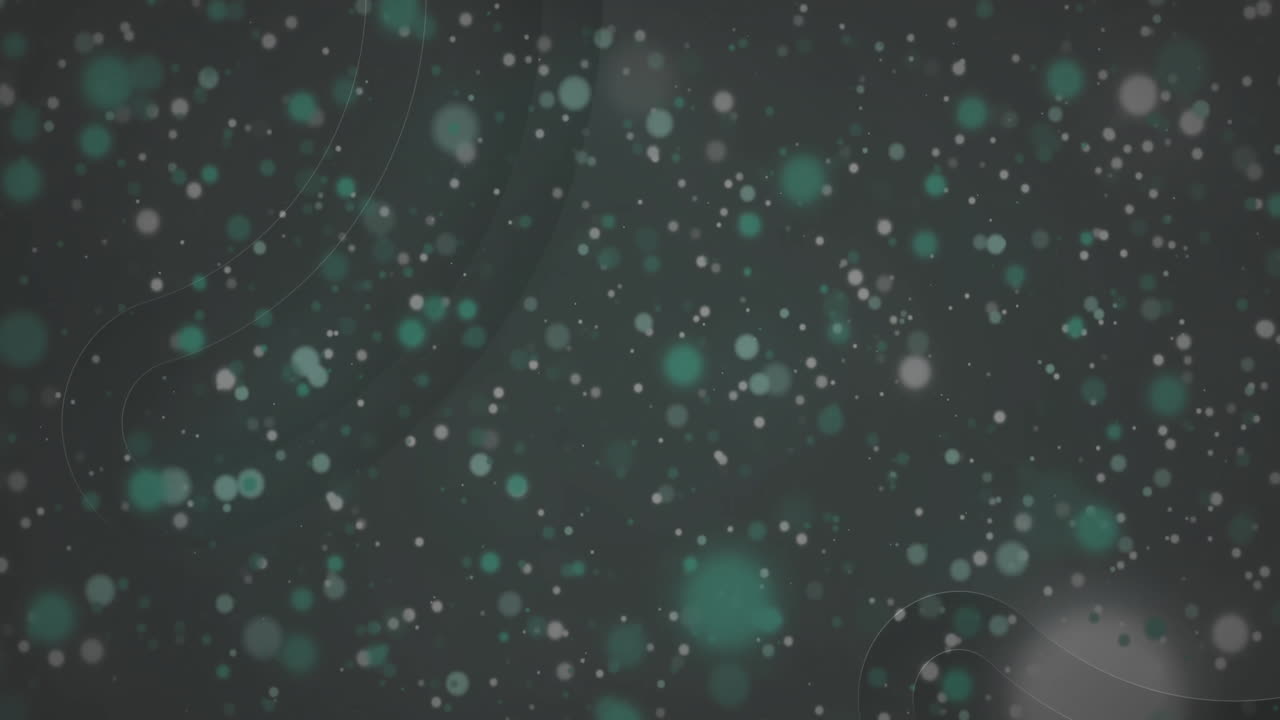 Animation of glowing light spots moving on seamless loop on dark background