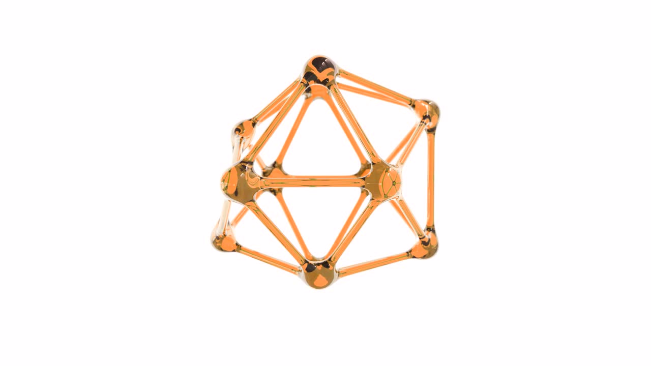 4 к абстрактные стеклянные молекулы.