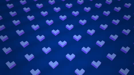 animation of rows of purple pattern over blue background