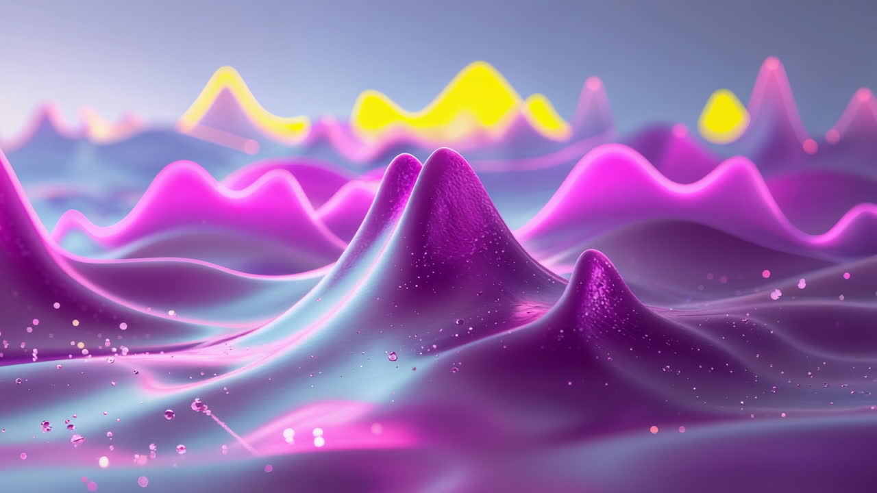 Abstract Vibrant Waves with Glowing Peaks