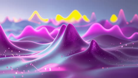 abstract vibrant waves with glowing peaks