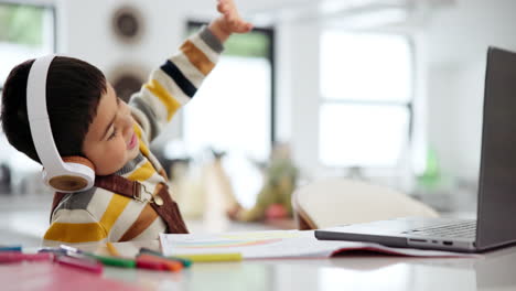 child engaged in online learning session