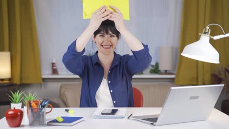 fun and cheerful female student.