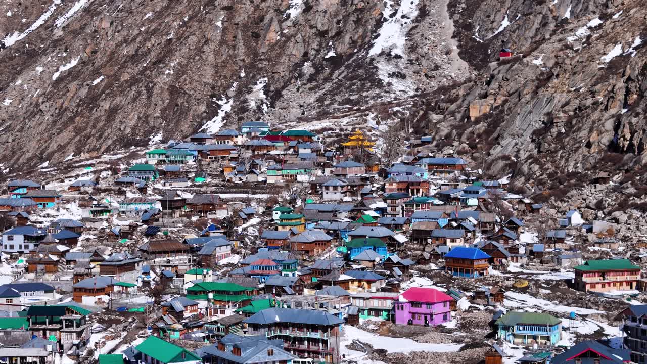 Colorful Mountain Village in the Himalayas