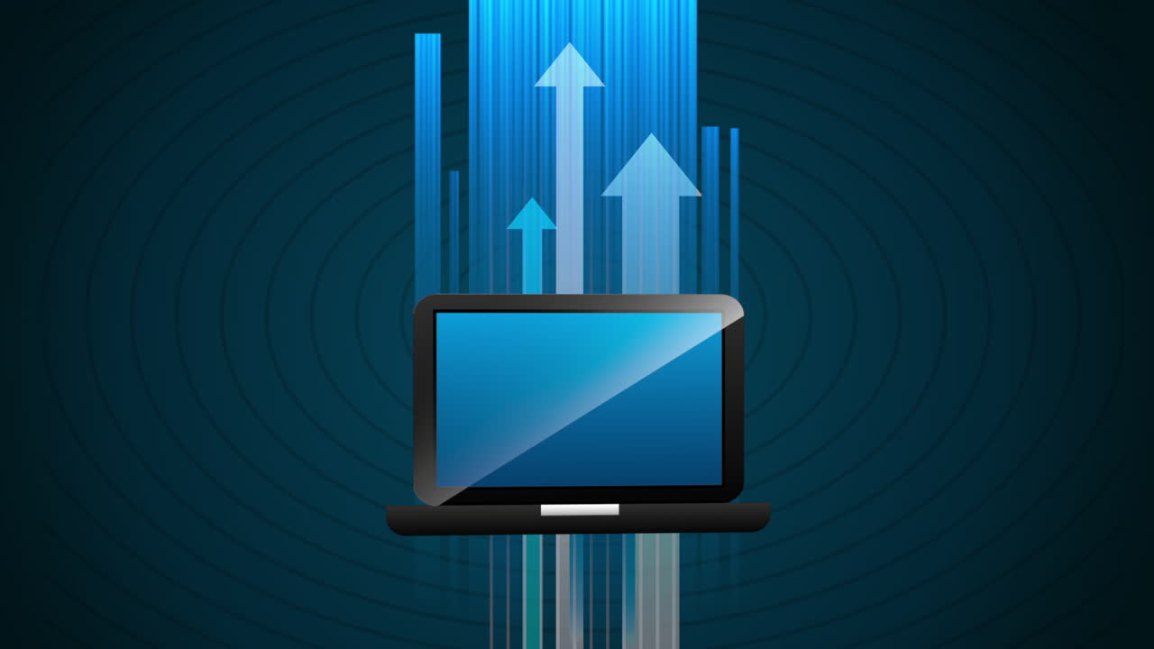 상승 추세 그래픽을 가진 노트북