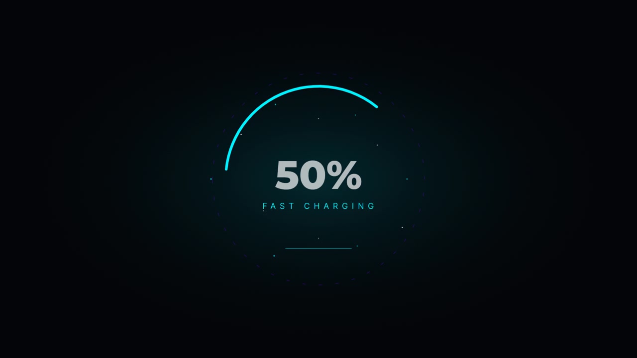 Digital Fast Charging Percentage Progress Indicator Animation