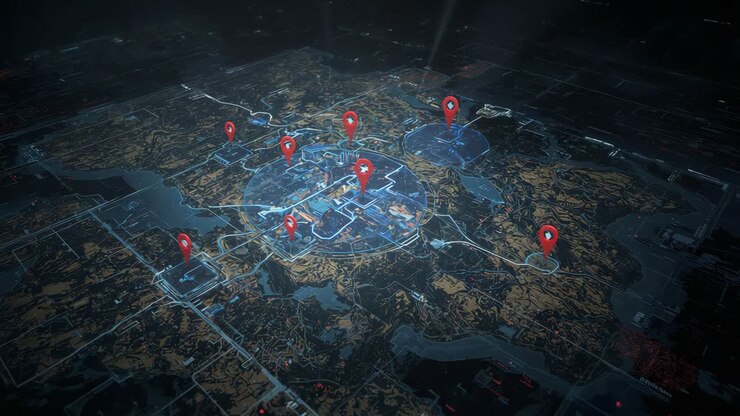 Digital City Map with Location Pins