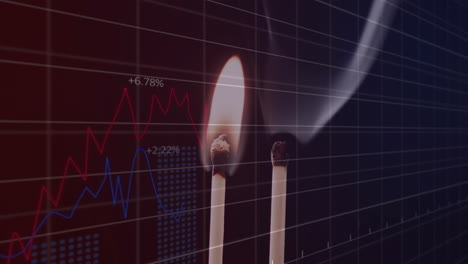 animatie van de verwerking van financiële gegevens over lit match