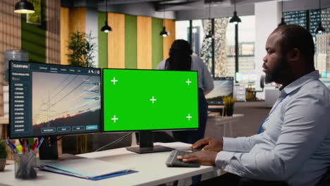 engineer uses isolated screen computer to develop smart electric grid