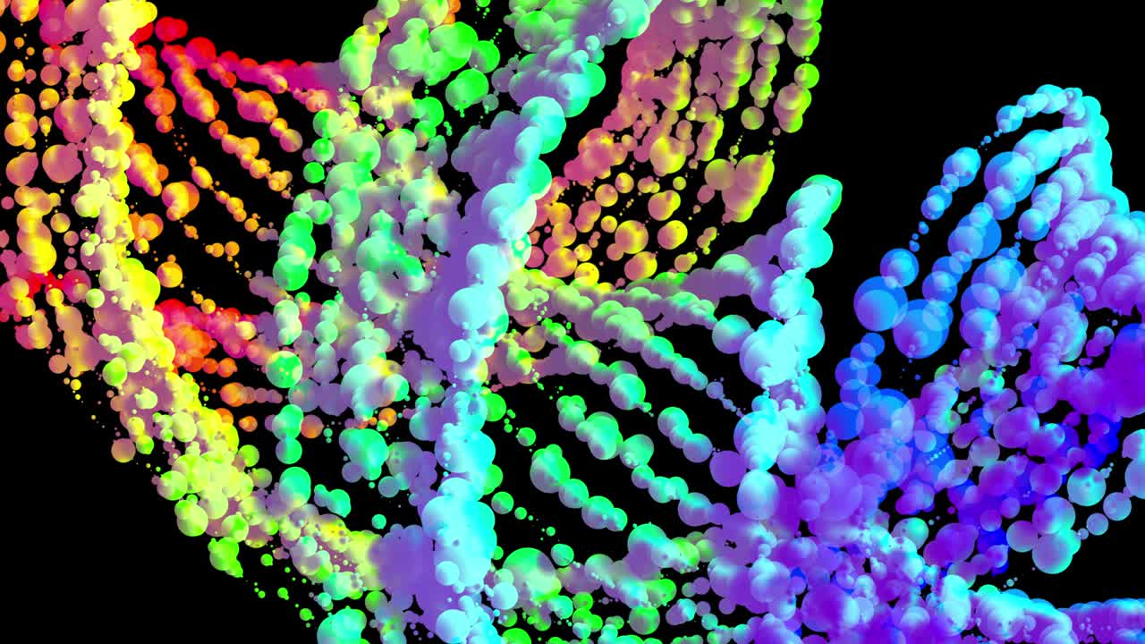 2d 평면 스타일의 아름다운 다채로운 공과 함께 4k 루프 무결한 추상적인 배경은 기름에 페인트 거품처럼 부드럽게 움직입니다.