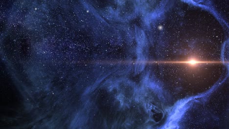 4k animation of blue nebula clouds in the universe