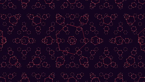 Vibrant-red-geometric-pattern-on-black-background