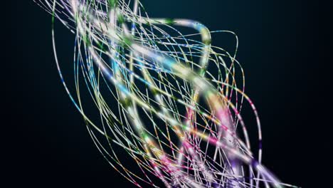 animazione futuristica con oggetto a onde a strisce al rallentatore, 4096x2304 loop 4k