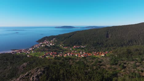 coastal village near ezaro beach in dumbria, a coruna, spain