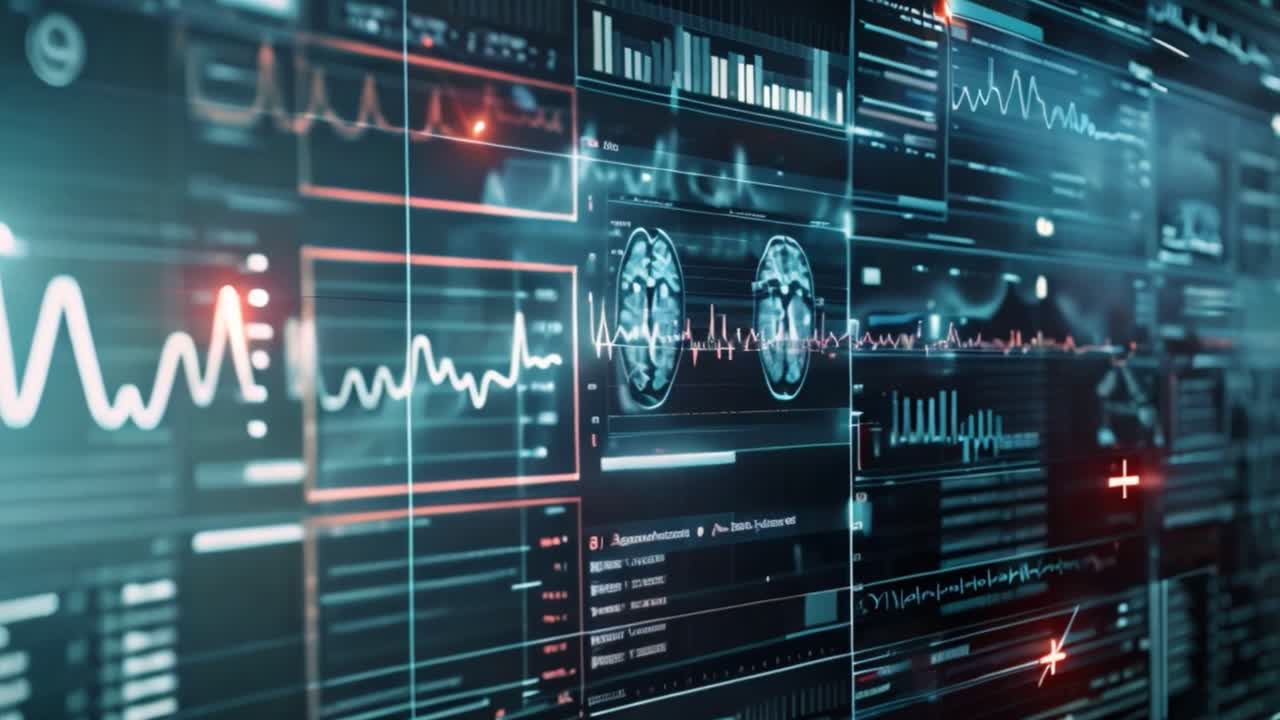 Futuristic Medical Data Interface with Advanced Diagnostics
