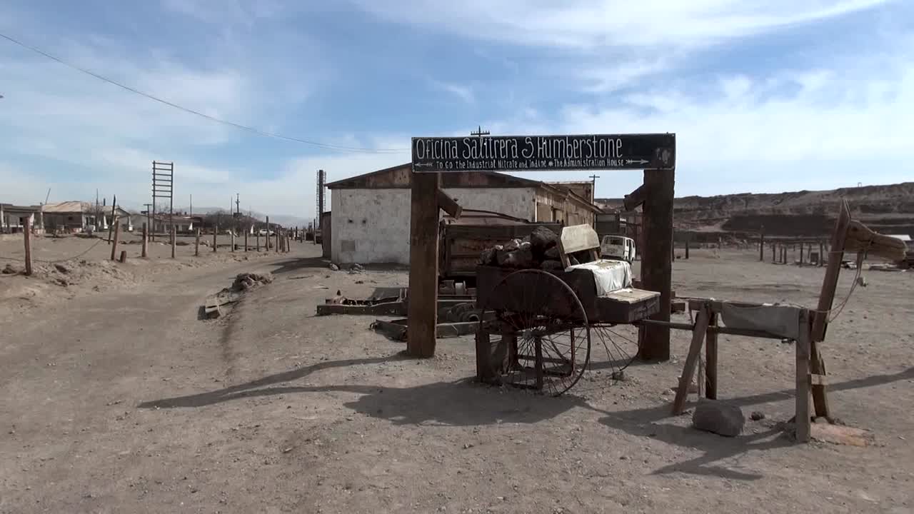 Humberstone Saltpeter, Iquique, Chile - April 08, 2014 -  Humberstone Saltpeter in Atacama Desert in Iquique, North of Chile