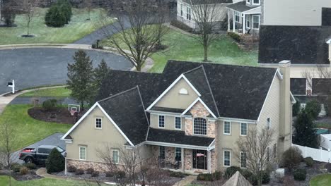 aerial reveal of a large american home