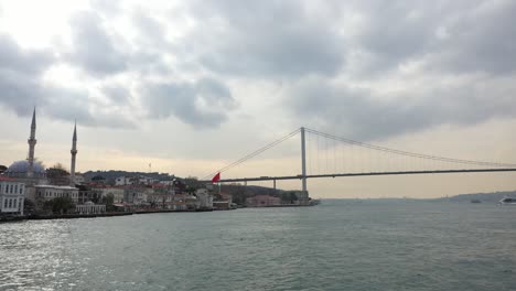 mansions in the bosphorus, mosque and bridge above the sea