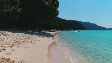 beautiful 4k aerial of the tropical perhentian islands in malaysia