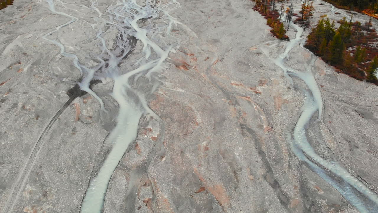 Aerial View of a Glacial River Valley