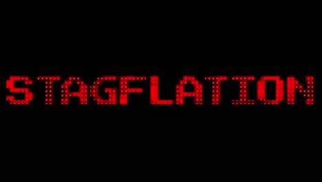 Animation-of-stagflation-text-in-red-over-globe-on-black-background