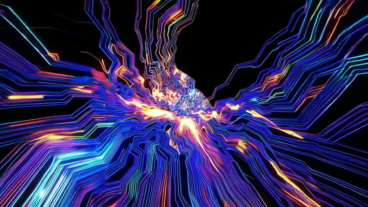 tunnel al neon astratto