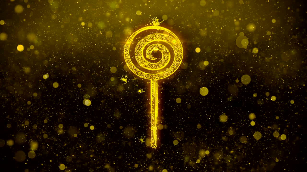 릴리팝 캔디 아이콘 황금 반이는 반이는 입자