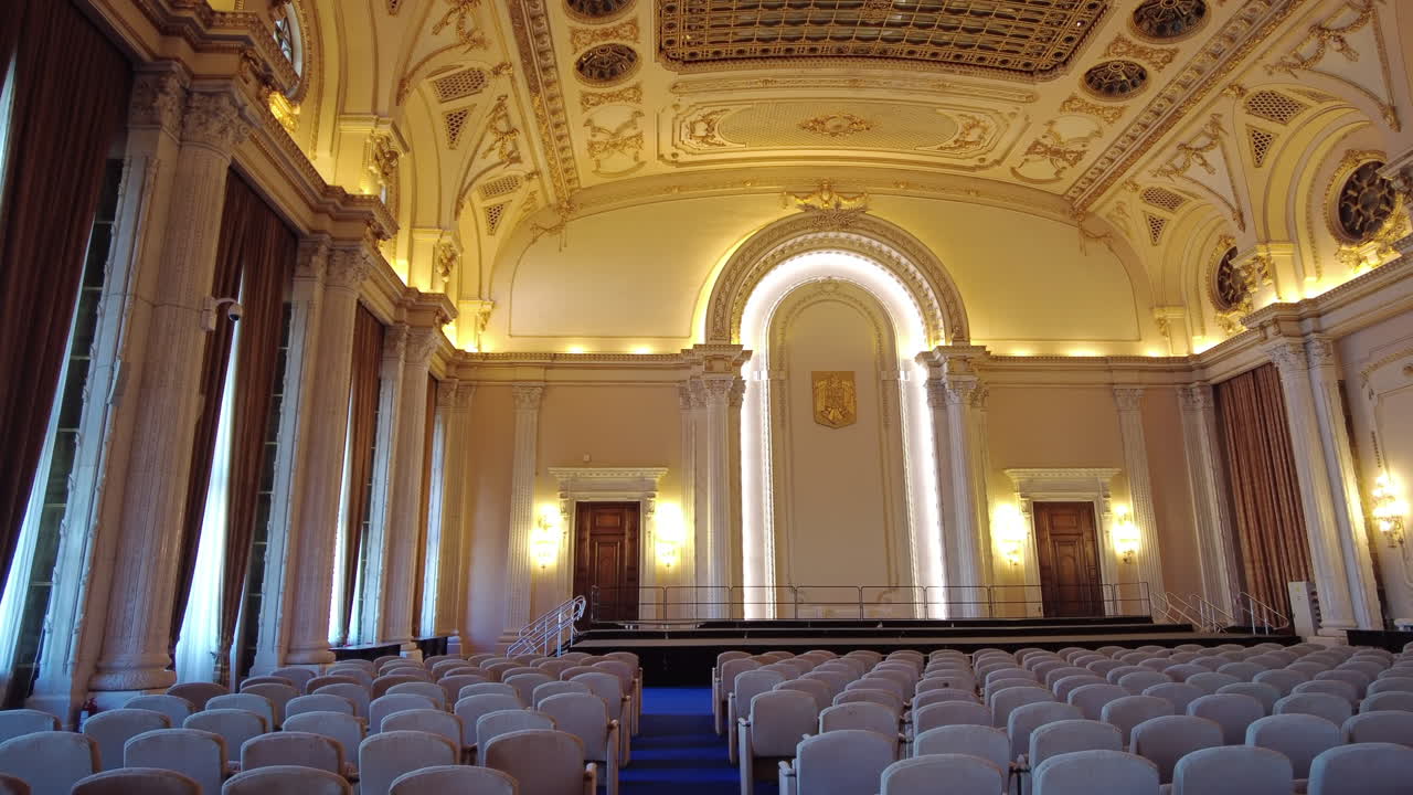 The inside of the Palace of Parliament in Bucharest, Romania