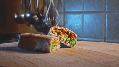 low carb tortilla wrap stuffed with ground turkey and broccoli