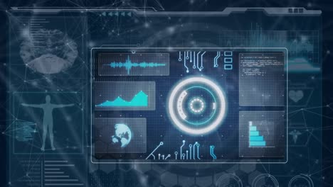 animation of scientific data processing over screens