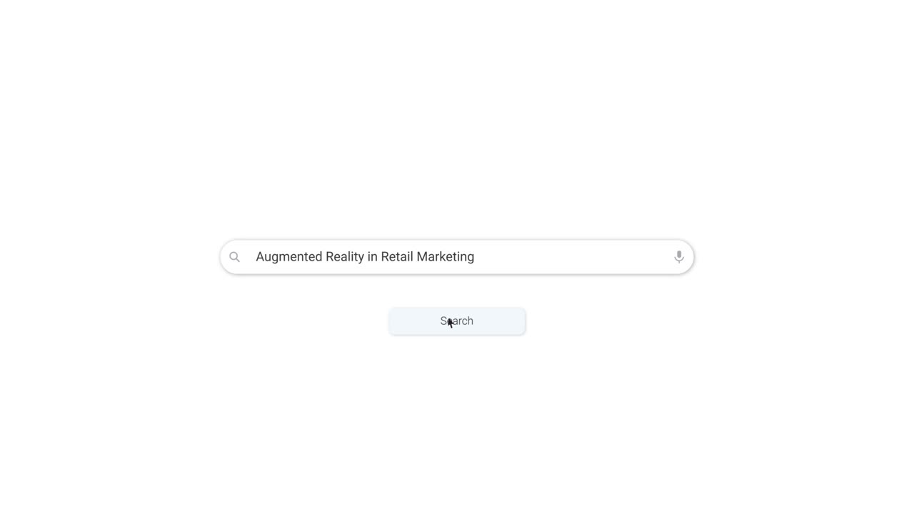 Mouse Cursor Typing 'Augmented Reality in Retail Marketing' into Search Bar