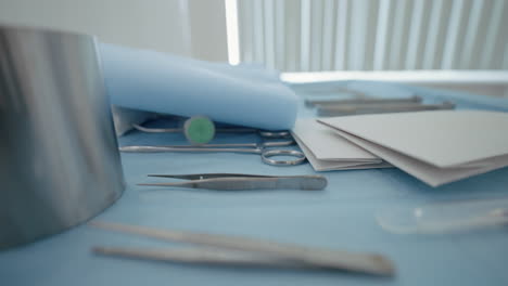 surgical instruments on a sterile tray