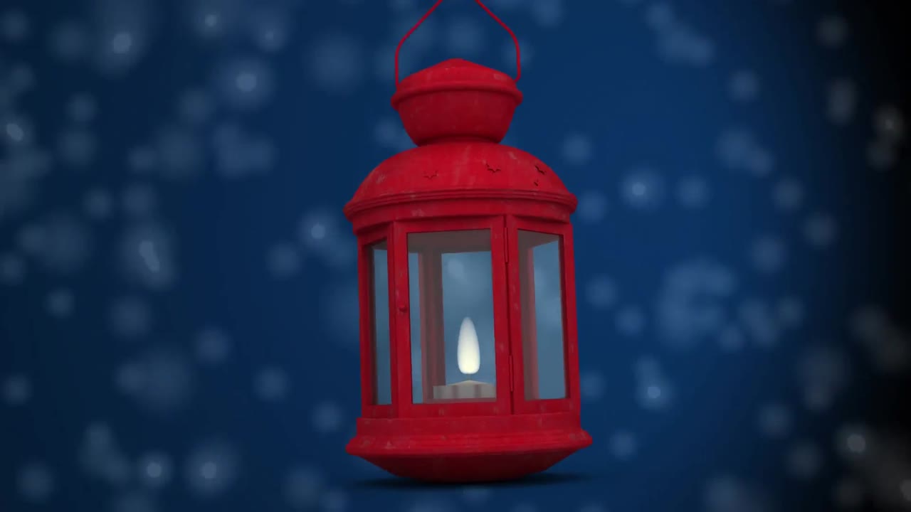 파란 배경에 떨어지는  ⁇  반점에 대한 빨간 크리스마스 램프