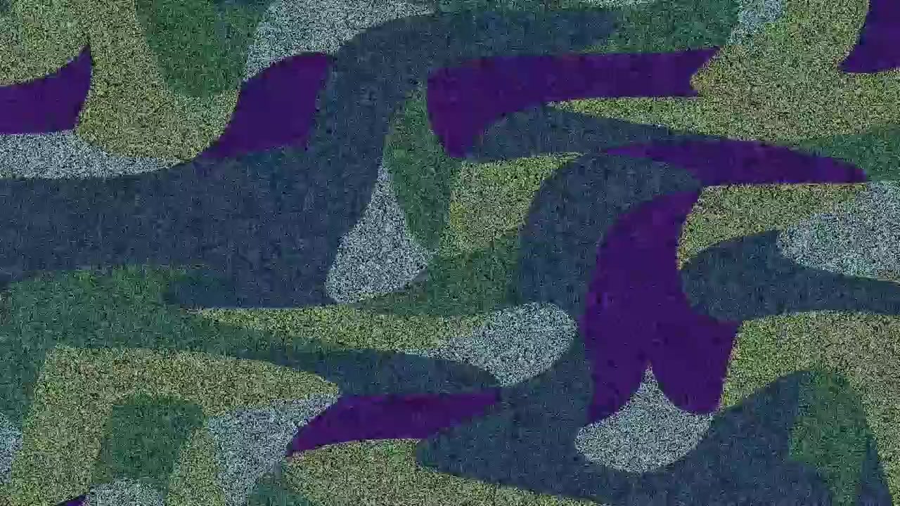 Abstract Camouflage Pattern with Moving Textured Shapes
