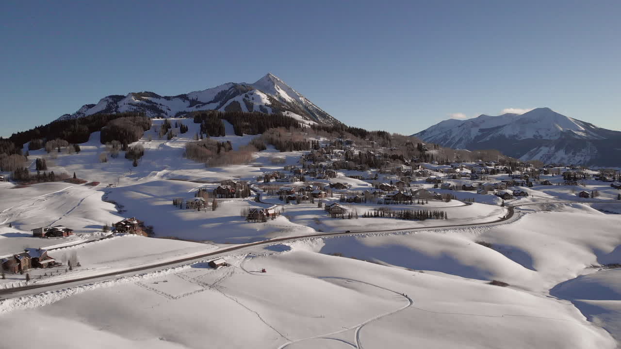 Aerial views of Crested Butte  Colorado USA