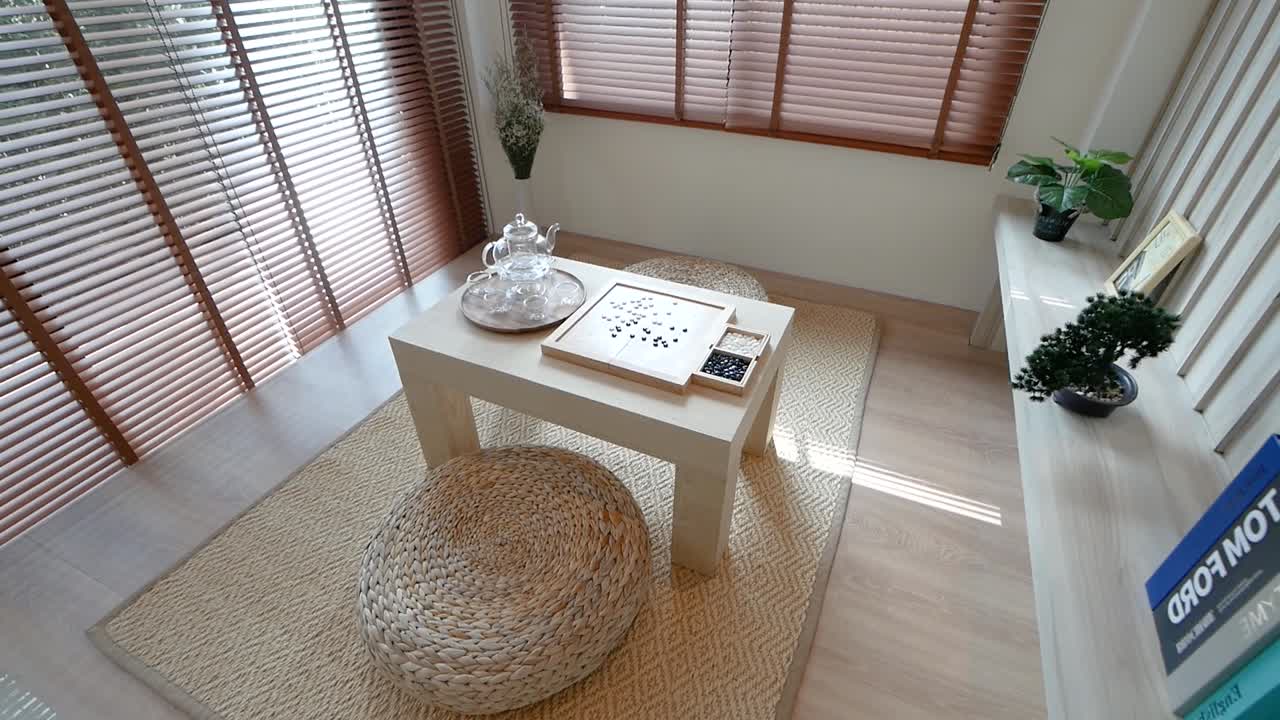 현대적이고 세련된 일본 보드 게임 룸 장식