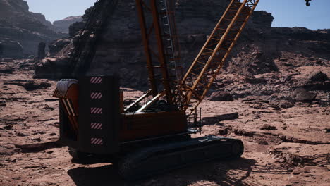 una grúa en un desierto
