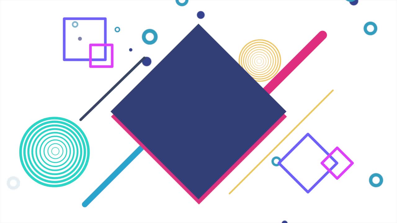 estilo de memphis con puntos, líneas y cuadrados