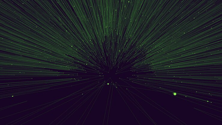 Dynamic green and black background with striking lines of light