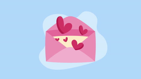 pink envelope with hearts