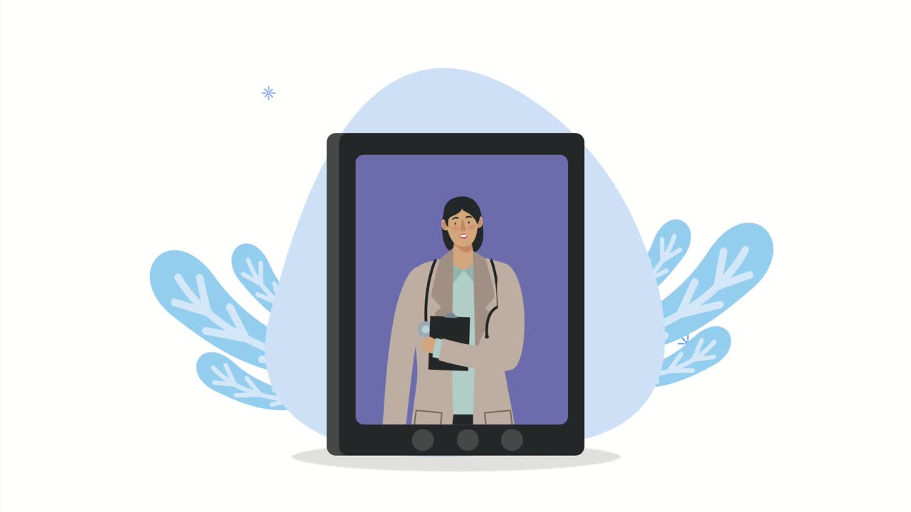 female doctor in tablet telemedicine tech