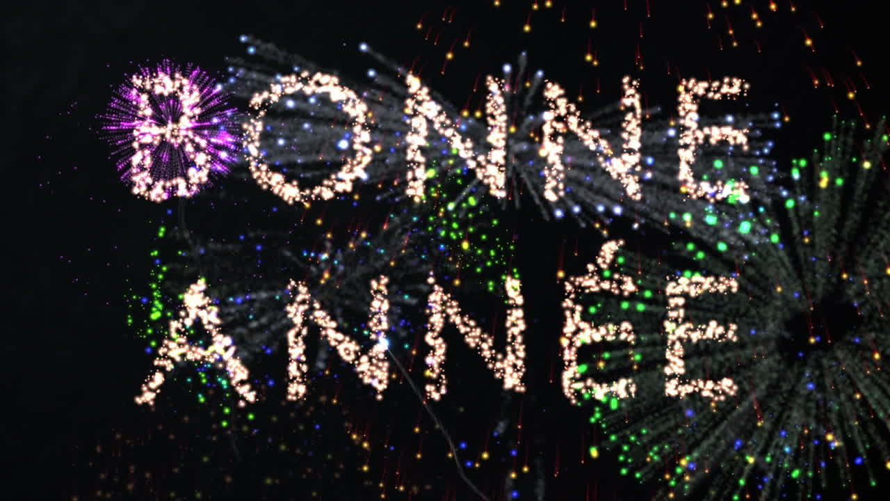 cuenta atrás al estilo de los fuegos artificiales para el año nuevo