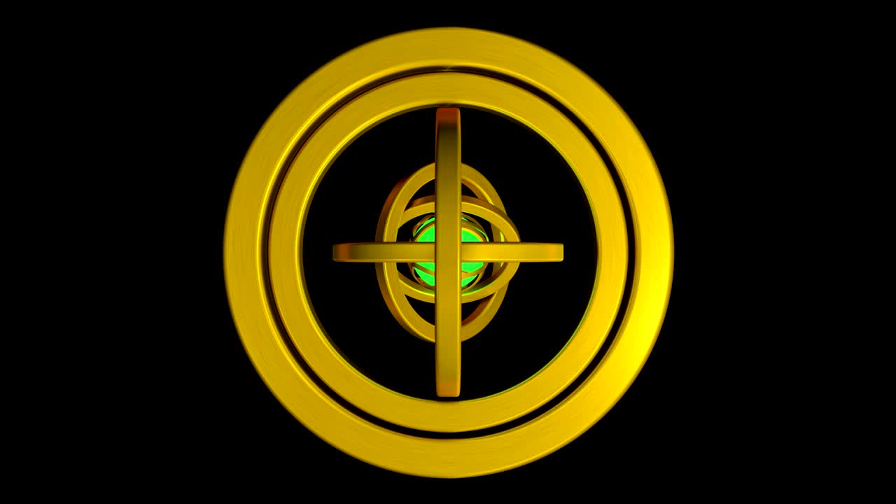 알파 채널을 가진 추상적인 영구 운동 기계의 3d 애니메이션