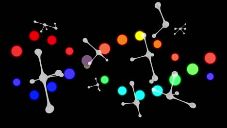 animación de moléculas y hilado de cadenas de adn