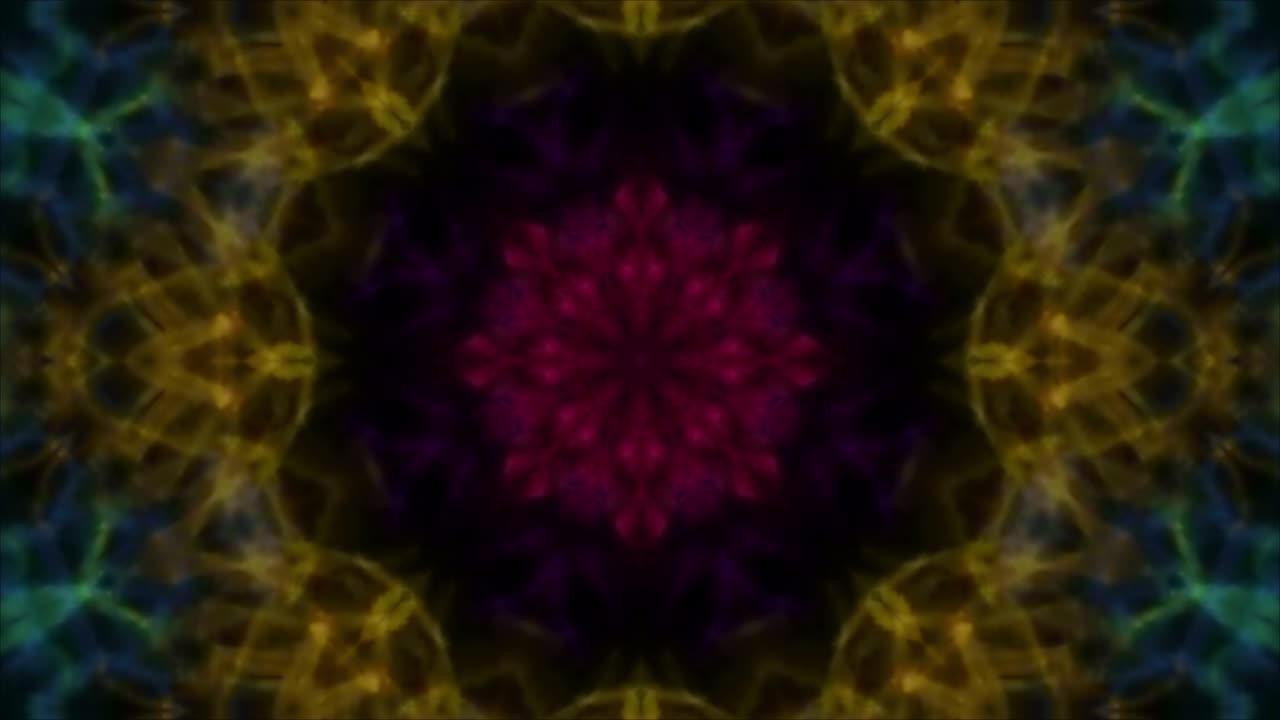 Loop caleidoscopico astratto con forme di fiori. Loop caleidoscopico continuo 4k.